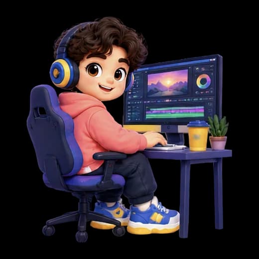 Boy Gaming at Computer