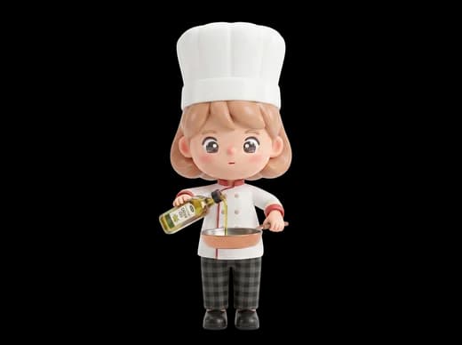 Chef with Oil and Pan
