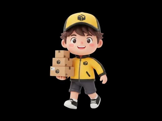 Delivery Boy with Multiple Boxes
