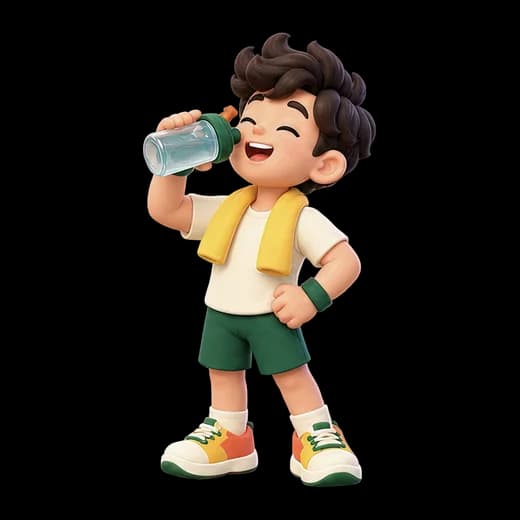 Young Athlete Drinking Water