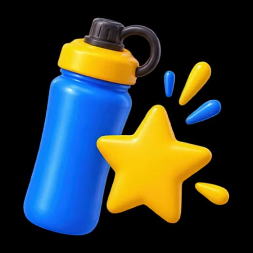 Sporty Water Bottle with Star