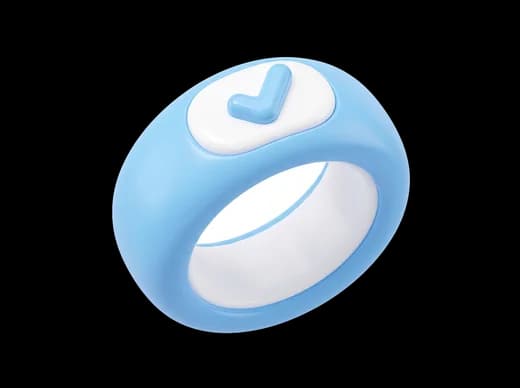 Fitness ring with checkmark