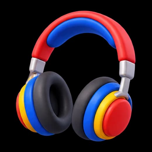 Stylized Colorful Headphones