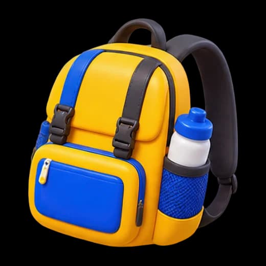 Colorful Backpack with Water Bottle