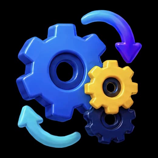 Colorful Gears with Arrows