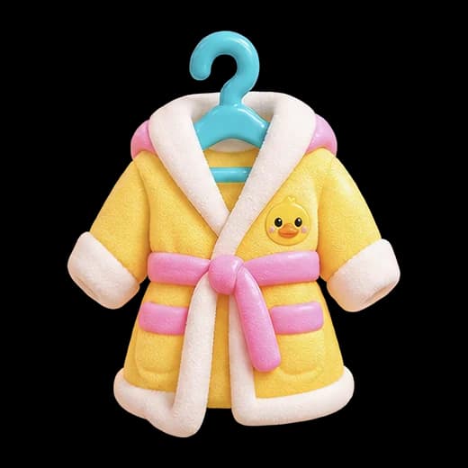 Yellow Bathrobe with Duck