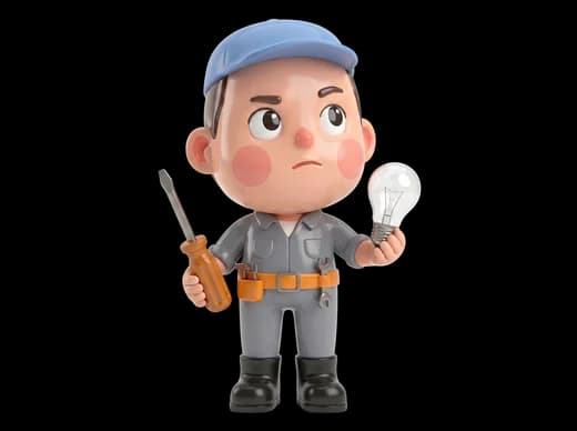 Mechanic with Light Bulb