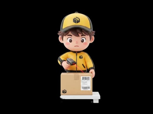 Delivery Boy Scanning Package
