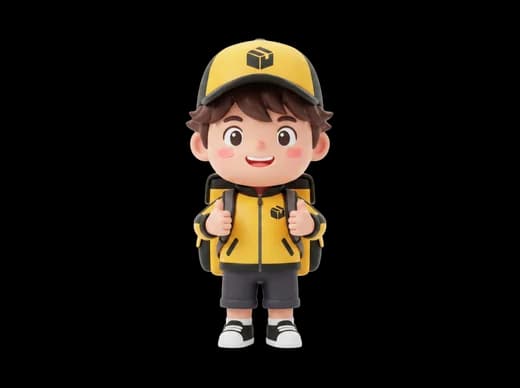 Delivery Boy with Backpack