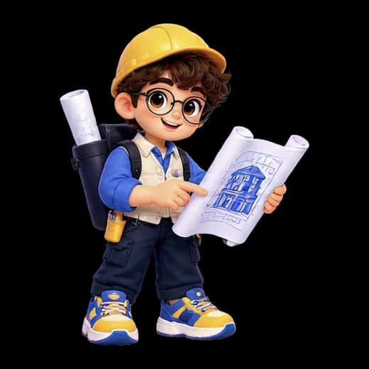Construction Worker with Blueprint