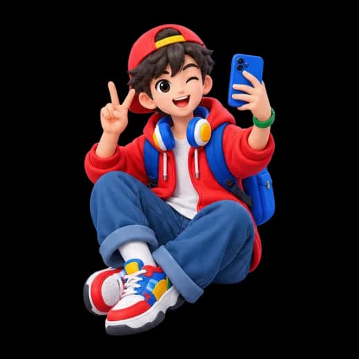Character Taking Selfie