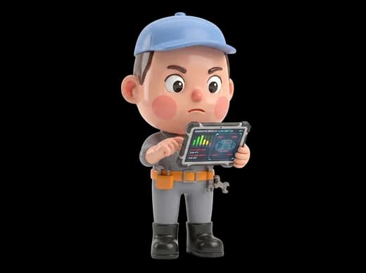 Mechanic with Tablet