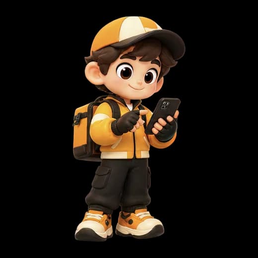 Delivery Character with Smartphone