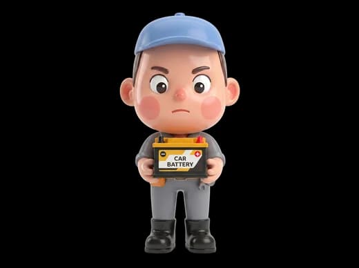 Mechanic Holding Car Battery