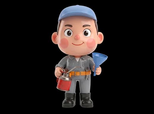 Mechanic with Oil Can
