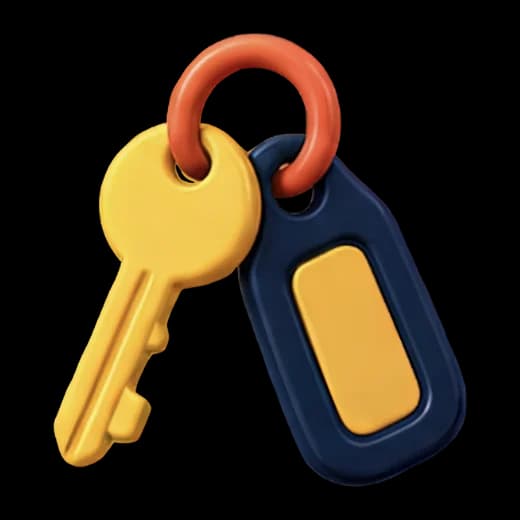 Colorful Key and Fob
