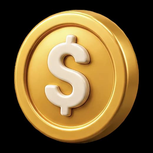 Gold Coin with Dollar Sign
