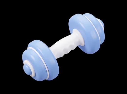 Dumbbell with blue accents