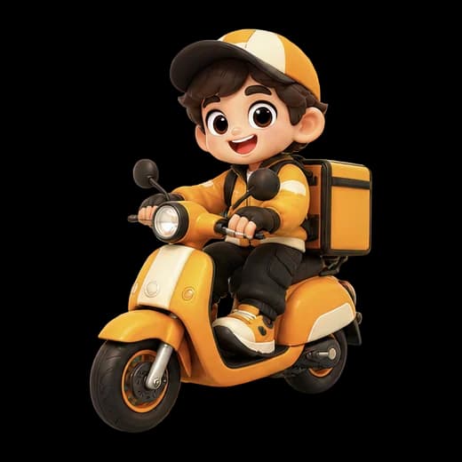 Delivery Character on Scooter