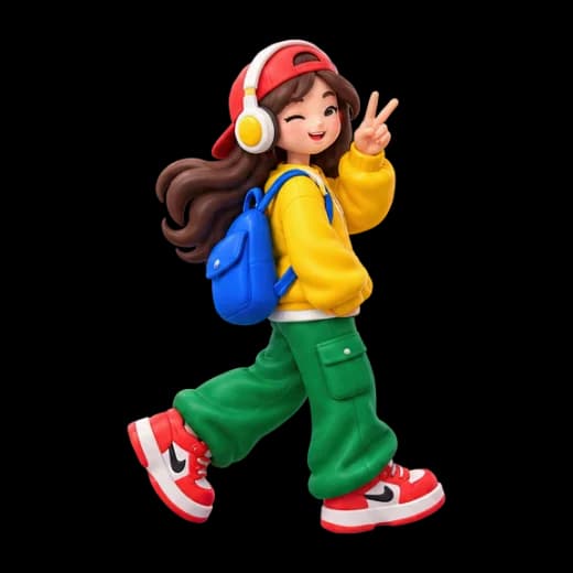 Casual Character with Backpack