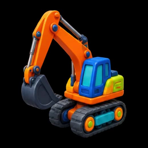 Colorful Toy Excavator
