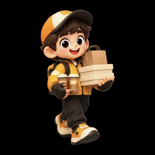 Delivery Character with Packages