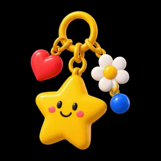 Smiling Star Keychain