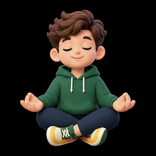Meditating Cartoon Character