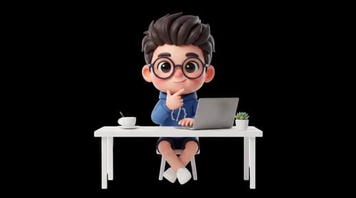 Character Thinking at Desk