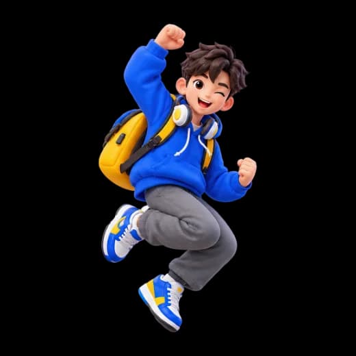 Excited Student Character