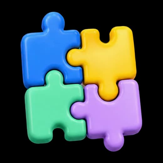 Colorful Interlocking Puzzle Pieces