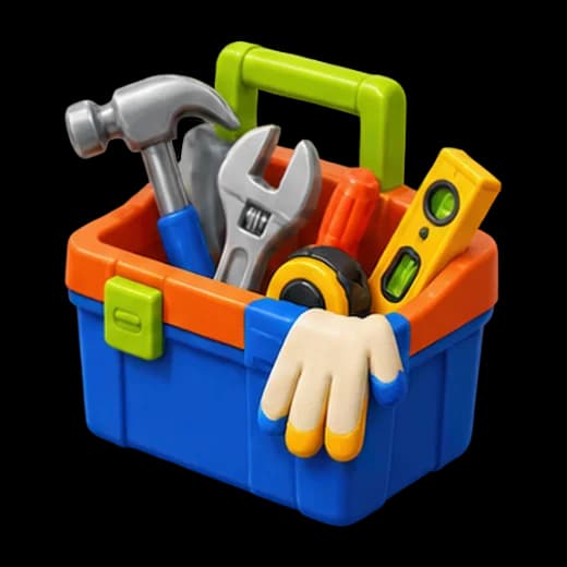 Toy Toolbox with Tools