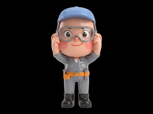 Mechanic with Safety Glasses