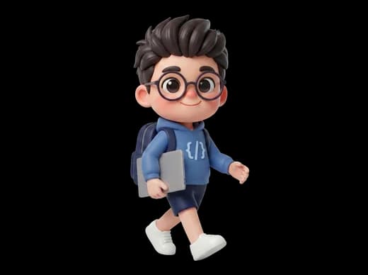 Character Walking with Backpack