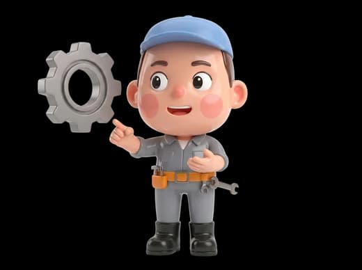 Mechanic with Gear